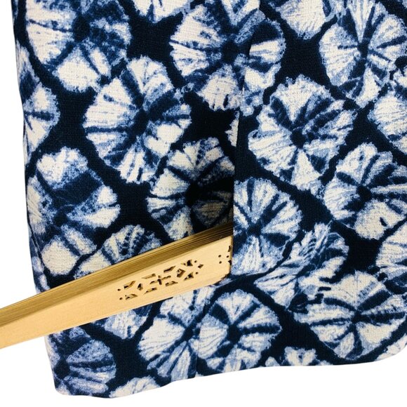 TALBOTS Women's cropped blue print Blazer Jacket 3/4sleeve Sz 4p - Picture 11 of 14